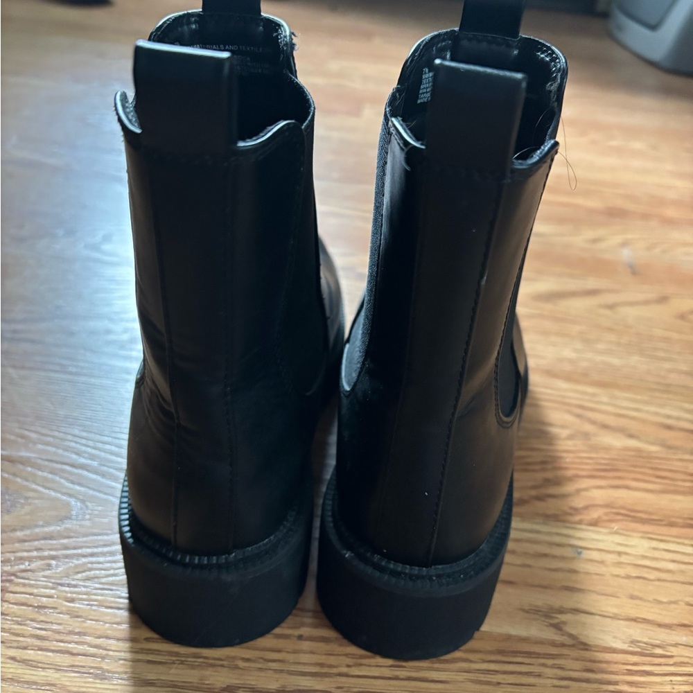 Black Chunky Sole Ankle Boots